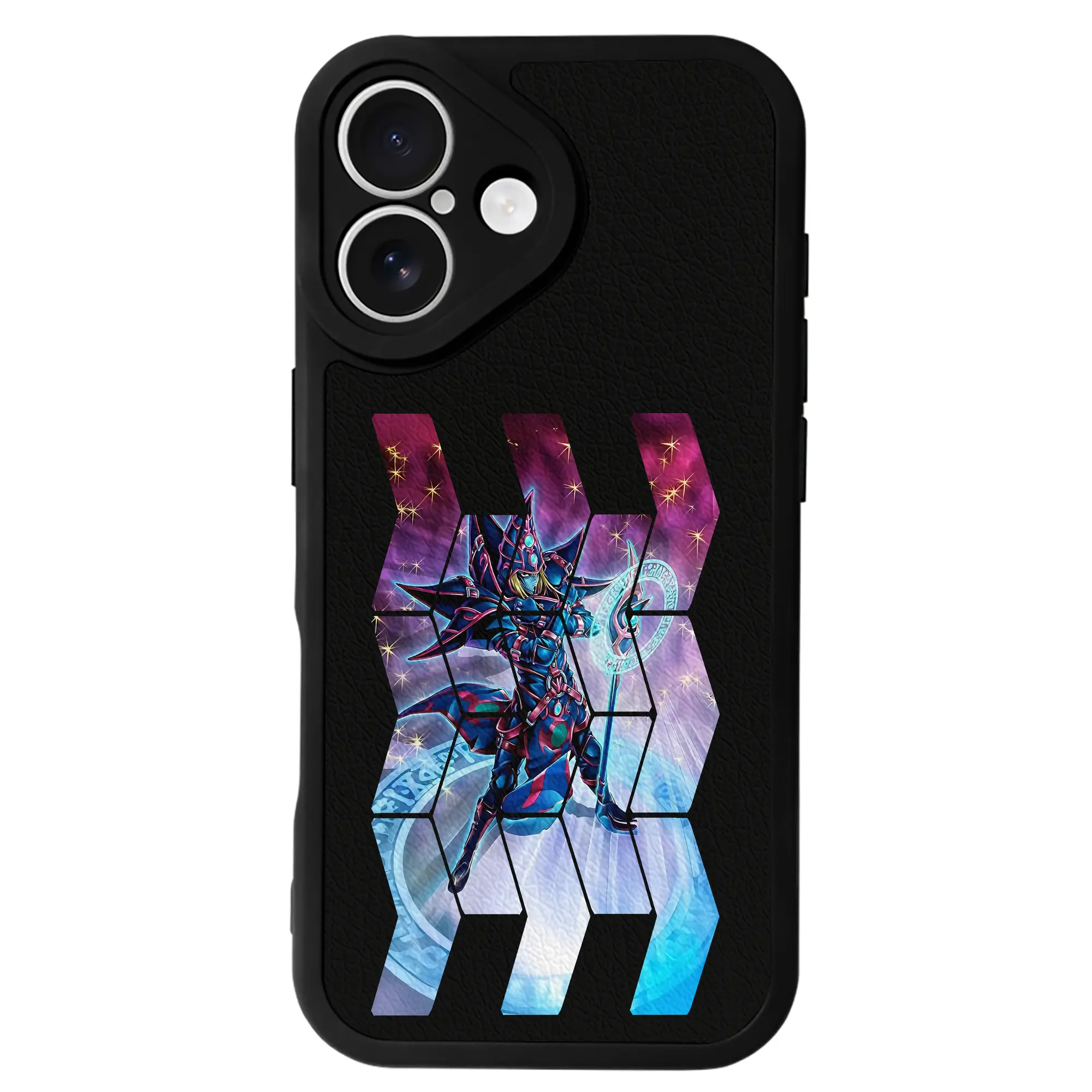 遊☆戯☆王 グッズ,ブラック・マジシャン - IPhone 16シリーズ対応 ・ シリコンスマホケース ・ レザー調 ・ 高精度フィット ・ 耐衝撃 ・ ワイヤレス充電対応 ・ 精密カット